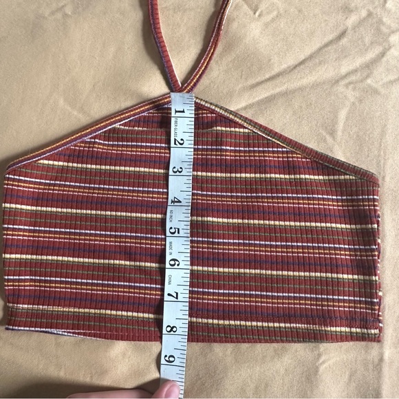 3/$15 | Halterneck Striped Rib Knot Cropped Top - Picture 9 of 10